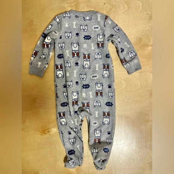 Set of 2 Carter’s Fleece 9M Baby Boy Onesies - Picture 4 of 9
